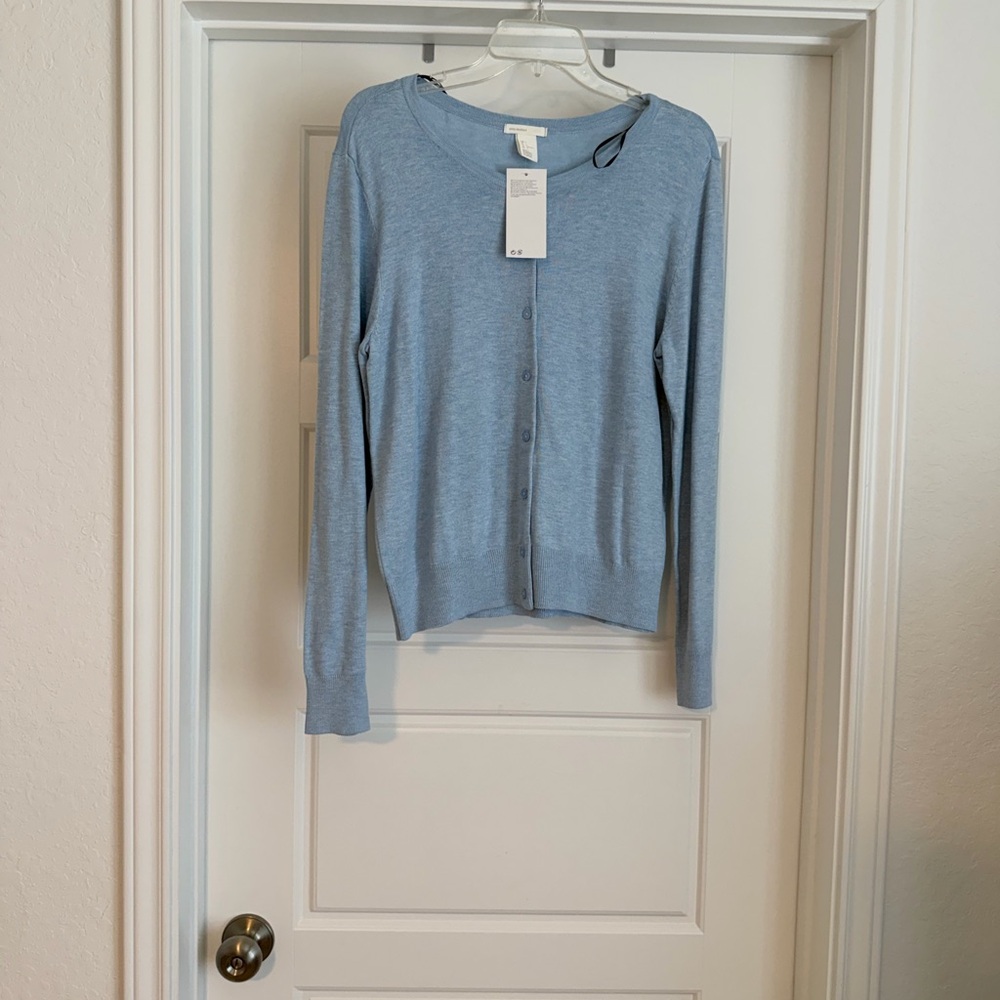 NWTs Women's Light Blue Button-Front Cardigan Sweater